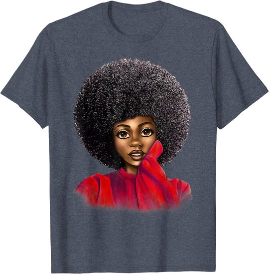 Black History Month Afro Word Art Natural Hair Sexy Melanin T-Shirt