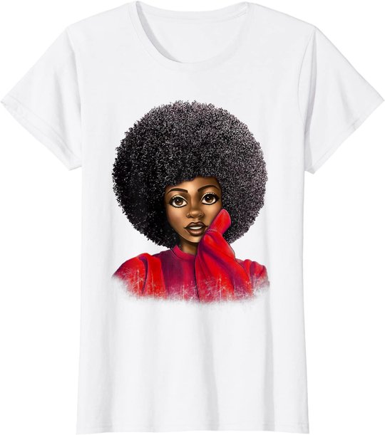 Black History Month Afro Word Art Natural Hair Sexy Melanin T-Shirt