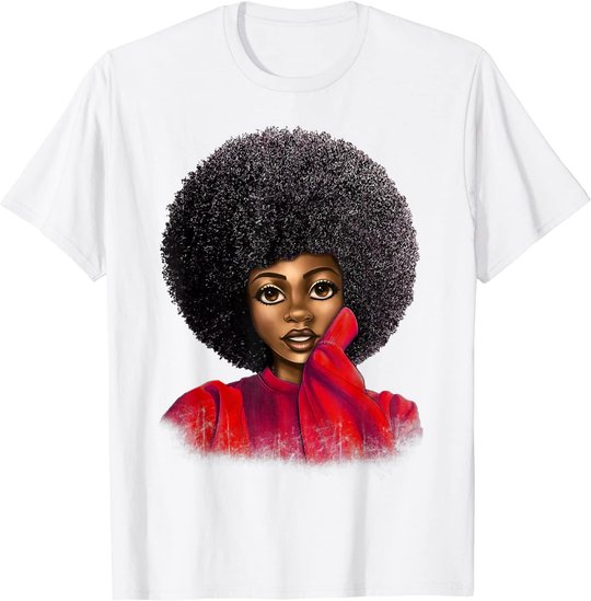 Black History Month Afro Word Art Natural Hair Sexy Melanin T-Shirt