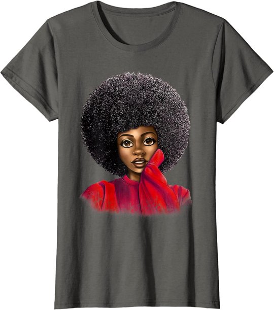 Black History Month Afro Word Art Natural Hair Sexy Melanin T-Shirt