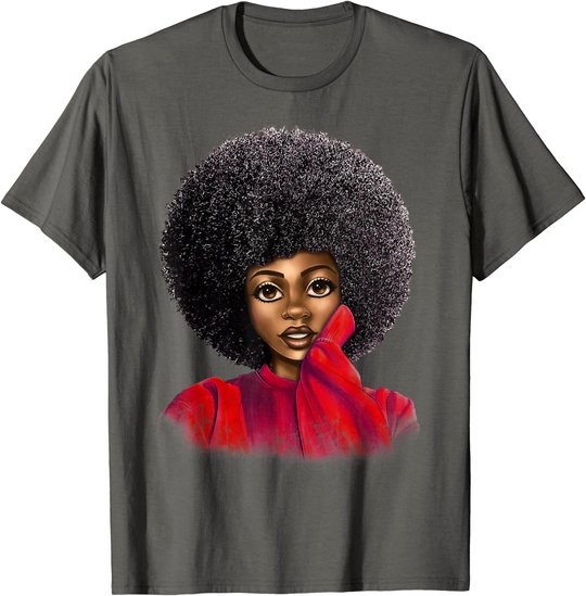 Black History Month Afro Word Art Natural Hair Sexy Melanin T-Shirt