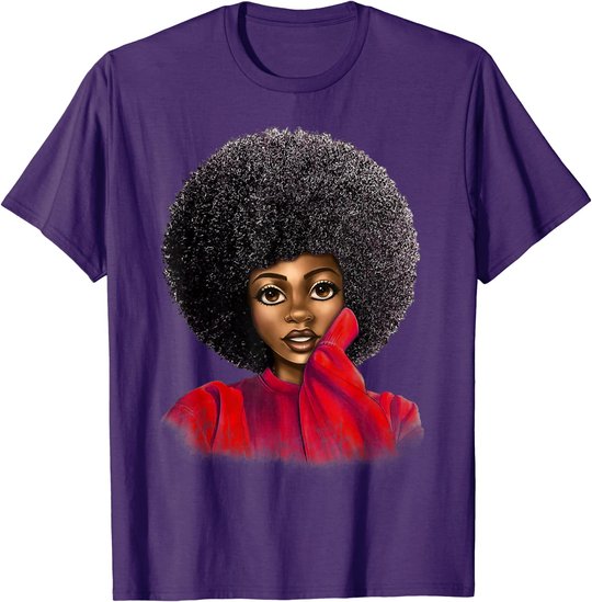 Black History Month Afro Word Art Natural Hair Sexy Melanin T-Shirt