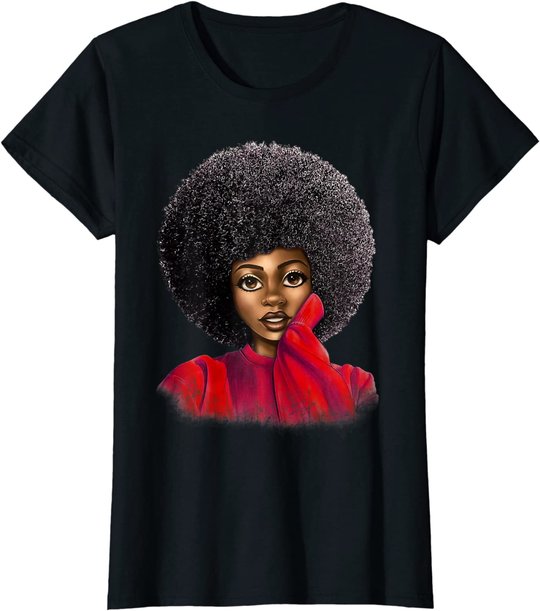 Black History Month Afro Word Art Natural Hair Sexy Melanin T-Shirt