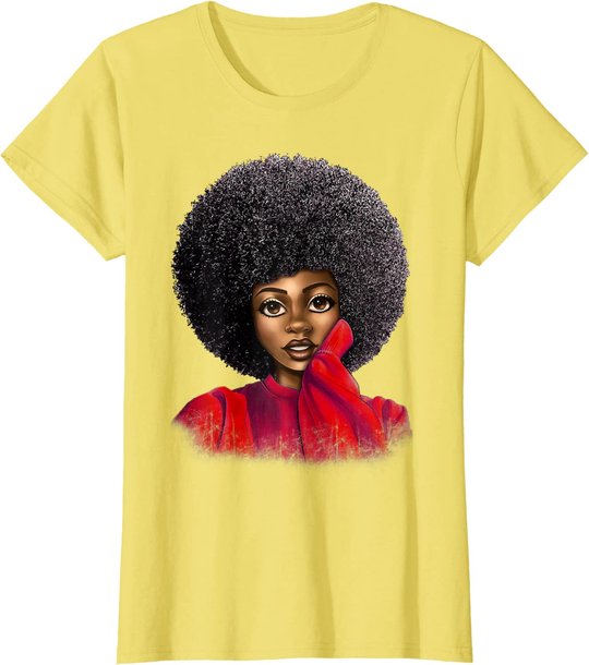 Black History Month Afro Word Art Natural Hair Sexy Melanin T-Shirt
