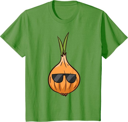 Zwiebel mit Sonnenbrille Gemüse Zwiebeln T-Shirt