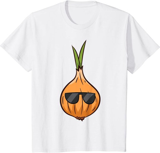 Zwiebel mit Sonnenbrille Gemüse Zwiebeln T-Shirt
