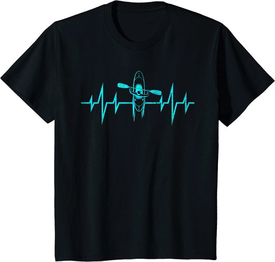 Wassersport Kanu Fahren Kajak Fahren Herzschlag Kajaking T-Shirt