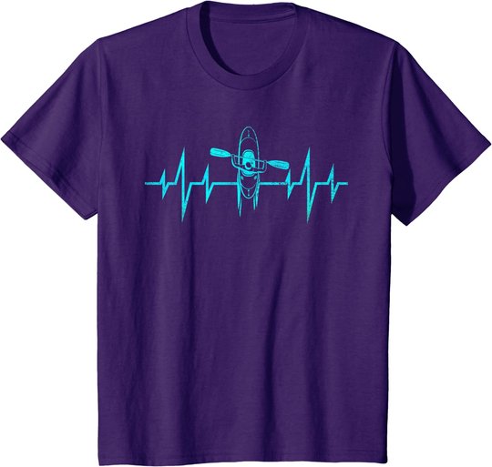 Wassersport Kanu Fahren Kajak Fahren Herzschlag Kajaking T-Shirt
