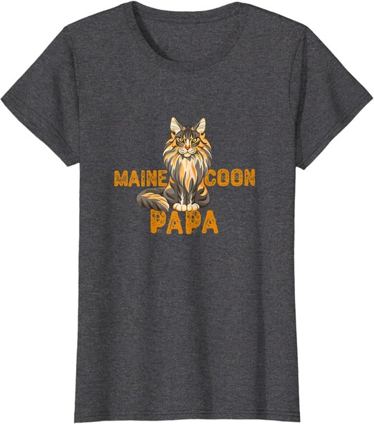 Maine Coon Papa Katzenliebhaber Katzenfreunde Geschenkidee T-Shirt