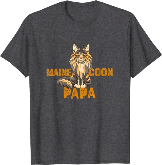Maine Coon Papa Katzenliebhaber Katzenfreunde Geschenkidee T-Shirt