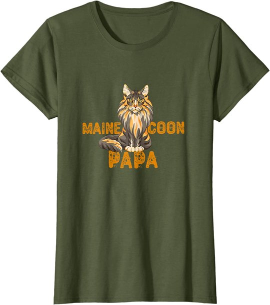 Maine Coon Papa Katzenliebhaber Katzenfreunde Geschenkidee T-Shirt