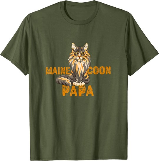 Maine Coon Papa Katzenliebhaber Katzenfreunde Geschenkidee T-Shirt