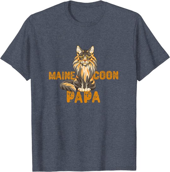 Maine Coon Papa Katzenliebhaber Katzenfreunde Geschenkidee T-Shirt