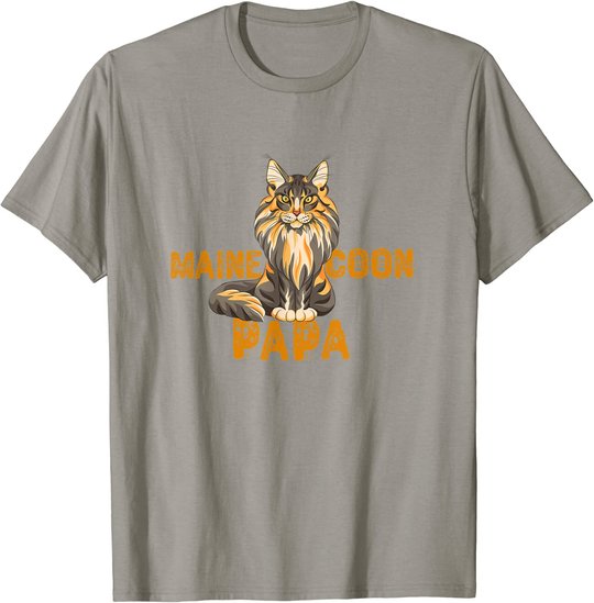 Maine Coon Papa Katzenliebhaber Katzenfreunde Geschenkidee T-Shirt