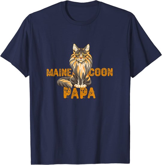Maine Coon Papa Katzenliebhaber Katzenfreunde Geschenkidee T-Shirt