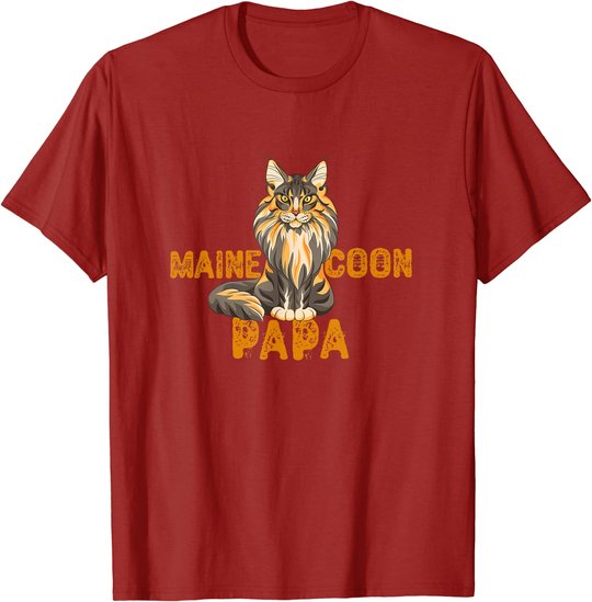 Maine Coon Papa Katzenliebhaber Katzenfreunde Geschenkidee T-Shirt