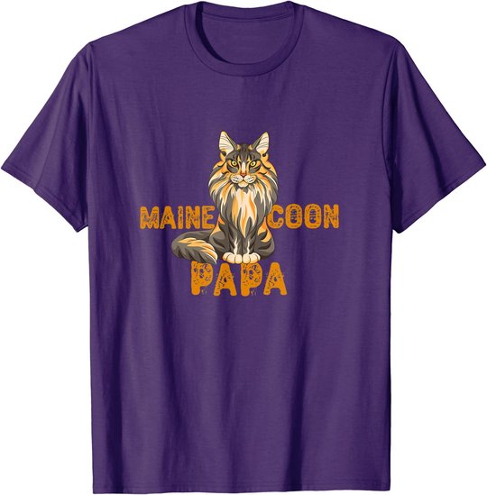 Maine Coon Papa Katzenliebhaber Katzenfreunde Geschenkidee T-Shirt