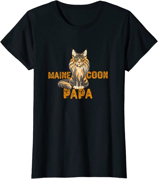 Maine Coon Papa Katzenliebhaber Katzenfreunde Geschenkidee T-Shirt