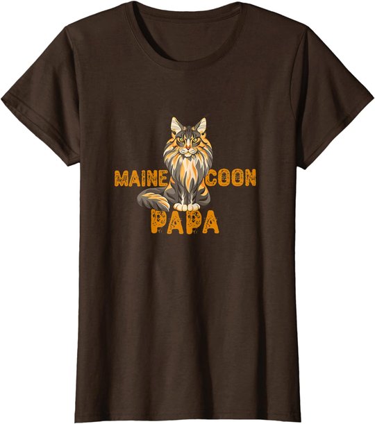 Maine Coon Papa Katzenliebhaber Katzenfreunde Geschenkidee T-Shirt