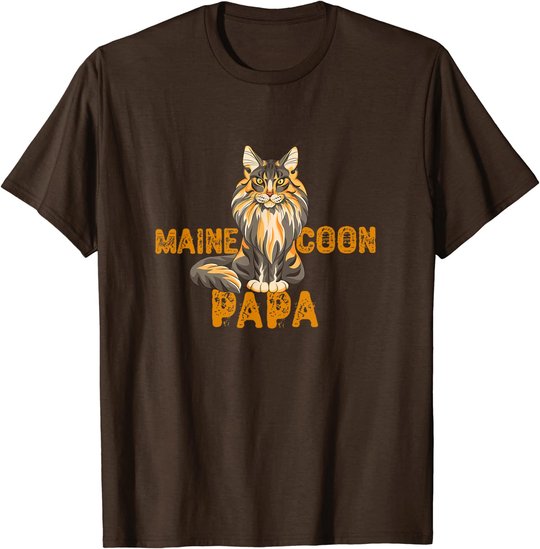 Maine Coon Papa Katzenliebhaber Katzenfreunde Geschenkidee T-Shirt