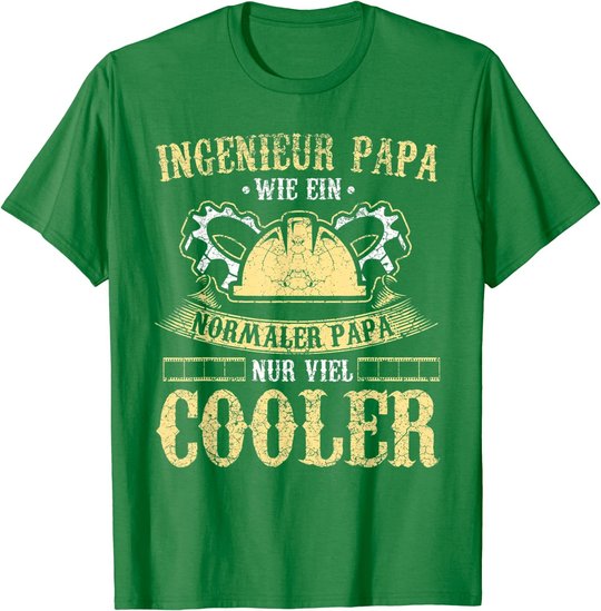 Herren Ingenieur Vater Papa Lustig Maschinenbau Vatertag Geschenk T-Shirt
