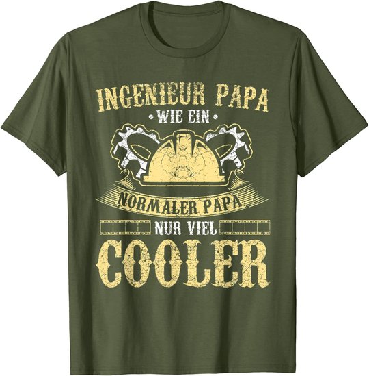 Herren Ingenieur Vater Papa Lustig Maschinenbau Vatertag Geschenk T-Shirt