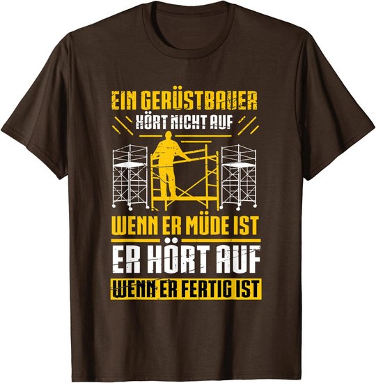 Herren Gerüstbau Beruf Gerüstbauer Spruch Handwerker Papa Vatertag T-Shirt