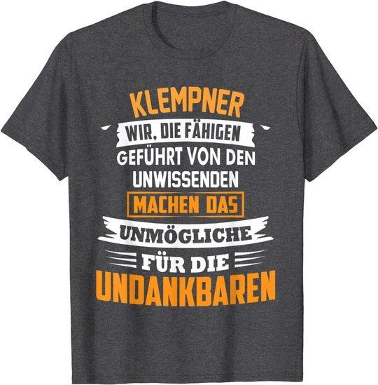 Herren Klempner Spengler Beruf Spruch Geschenk Handwerk Sanitär T-Shirt
