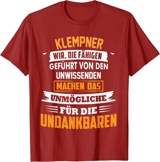 Herren Klempner Spengler Beruf Spruch Geschenk Handwerk Sanitär T-Shirt