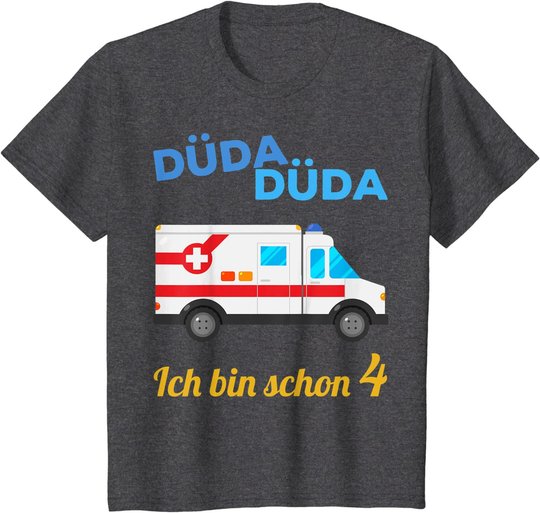 Kinder 4. Geburtstag 4-jähriger Junge 4 Jahre Krankenwagen Geschenk T-Shirt