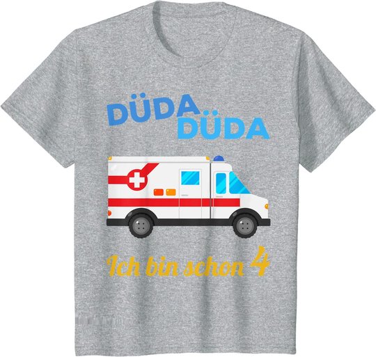 Kinder 4. Geburtstag 4-jähriger Junge 4 Jahre Krankenwagen Geschenk T-Shirt
