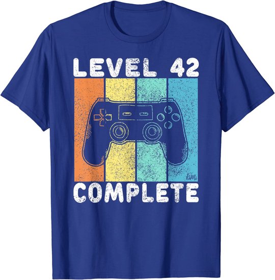 Herren 42. Geburtstag Männer Gamer Level 42 Complete 42 Jahre T-Shirt