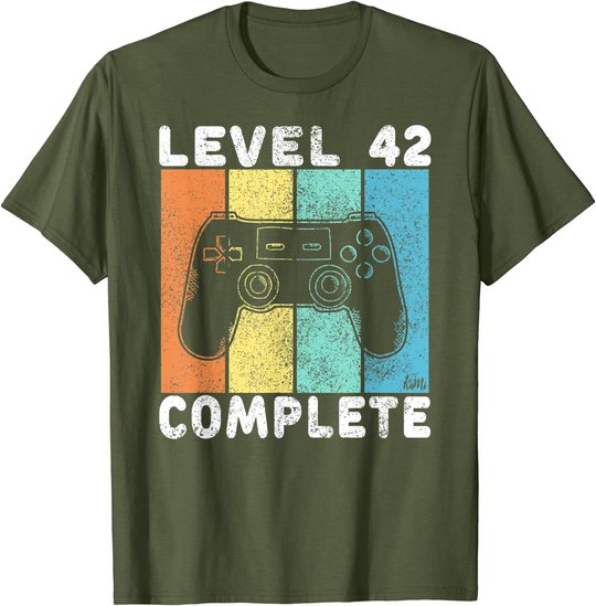 Herren 42. Geburtstag Männer Gamer Level 42 Complete 42 Jahre T-Shirt