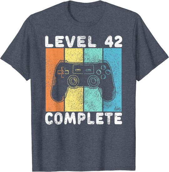 Herren 42. Geburtstag Männer Gamer Level 42 Complete 42 Jahre T-Shirt