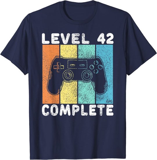 Herren 42. Geburtstag Männer Gamer Level 42 Complete 42 Jahre T-Shirt
