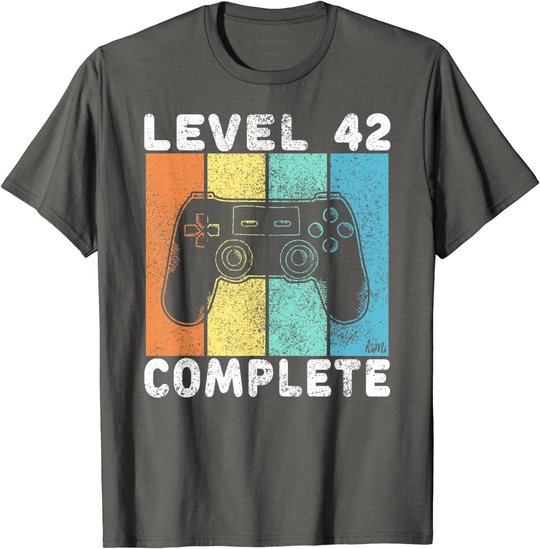 Herren 42. Geburtstag Männer Gamer Level 42 Complete 42 Jahre T-Shirt