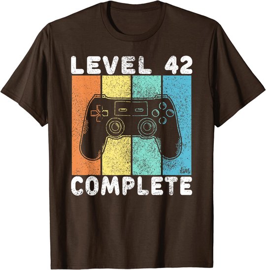 Herren 42. Geburtstag Männer Gamer Level 42 Complete 42 Jahre T-Shirt