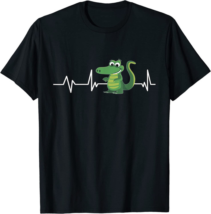 Krokodil Herzschlag Geschenk Krokodil T-Shirt