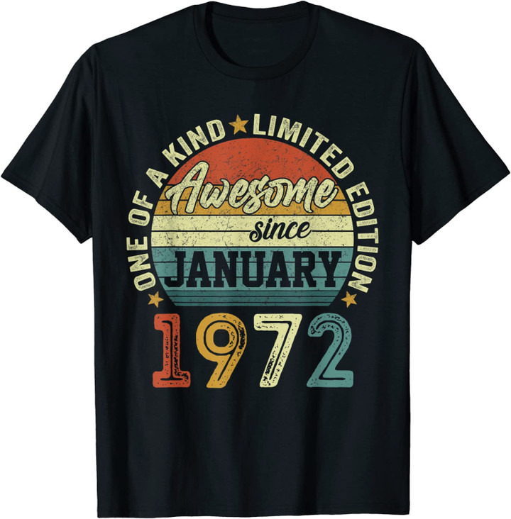 Januar 1972 Lustige Geschenke 50. Geburtstag Männer Frauen T-Shirt