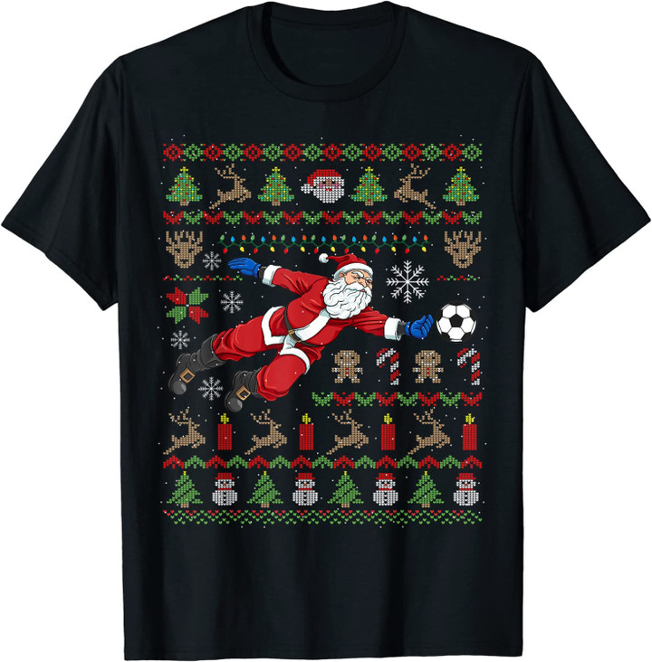 Herren Torwart Ugly Christmas Fußball Weihnachten Geschenk T-Shirt