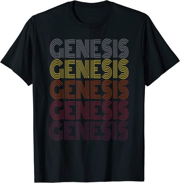Graphic 365 First Name Genesis Retro Pattern Vintage Style T-Shirt