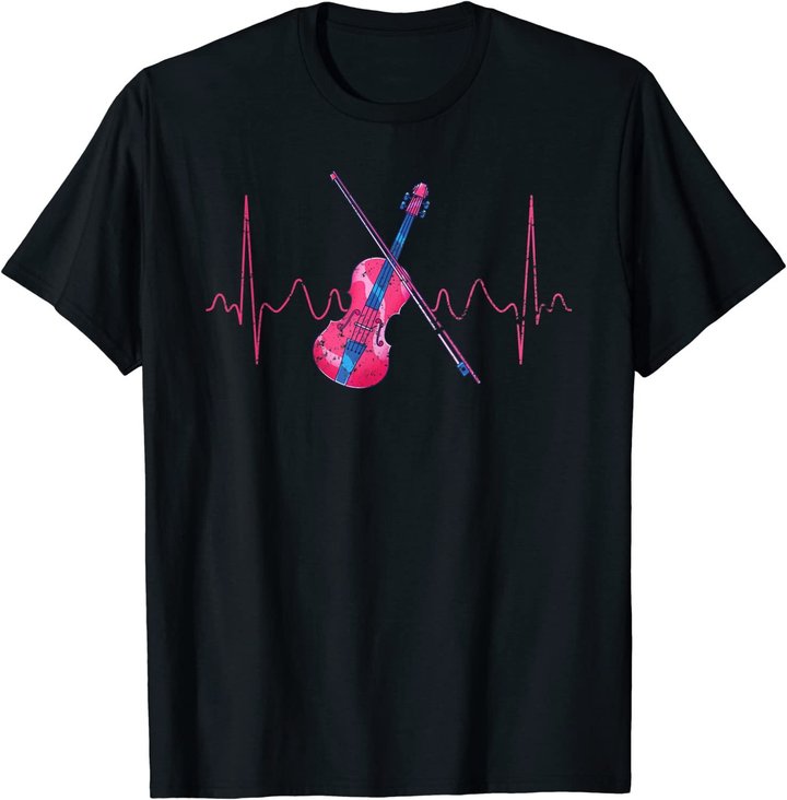 Musikinstrument Violinist Geschenk Herzschlag Violine T-Shirt