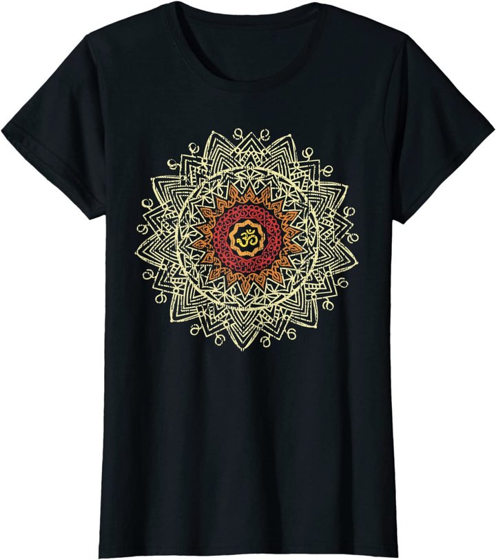 Damen Om Symbol Namaste Yoga Meditation Pose Hamsa Hand Geschenk T-Shirt