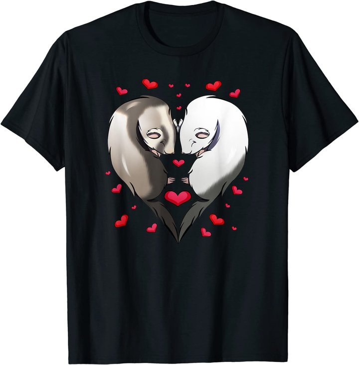 Frettchen Liebe Valentinstag Geschenk T-Shirt