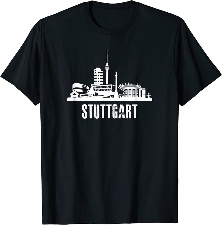 Stuttgart Stadt Silhouette und Skyline der Innenstadt T-Shirt