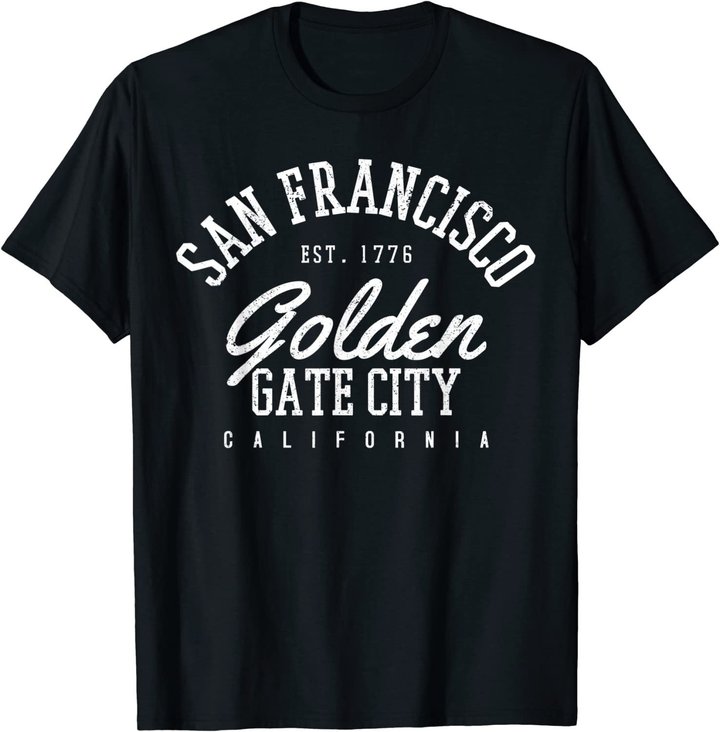 San Francisco Golden Gate Bridge City Kalifornien Souvenir T-Shirt