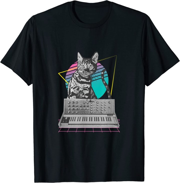 Synthesizer Katze Synth Vaporwave - Synthesizer Cat T-Shirt
