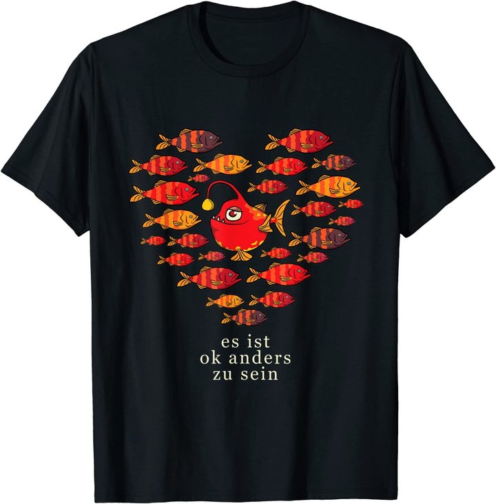 Es Ist OK Anders Zu Sein Bunt Vielfalt Fische Leben T-Shirt