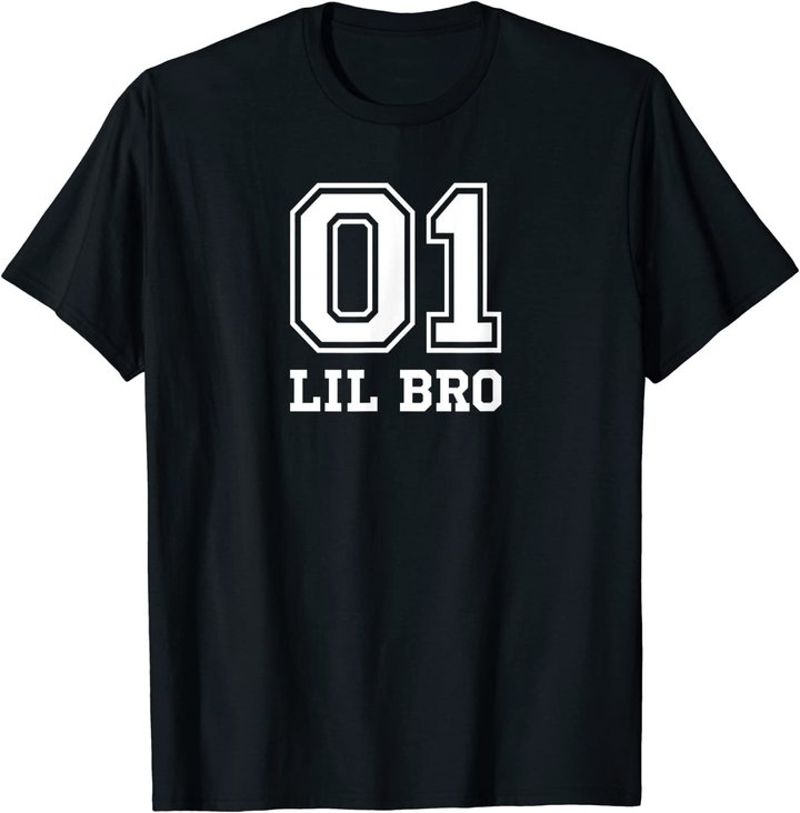 01 Lil Bro Number 1 One Funny Gift T-Shirt