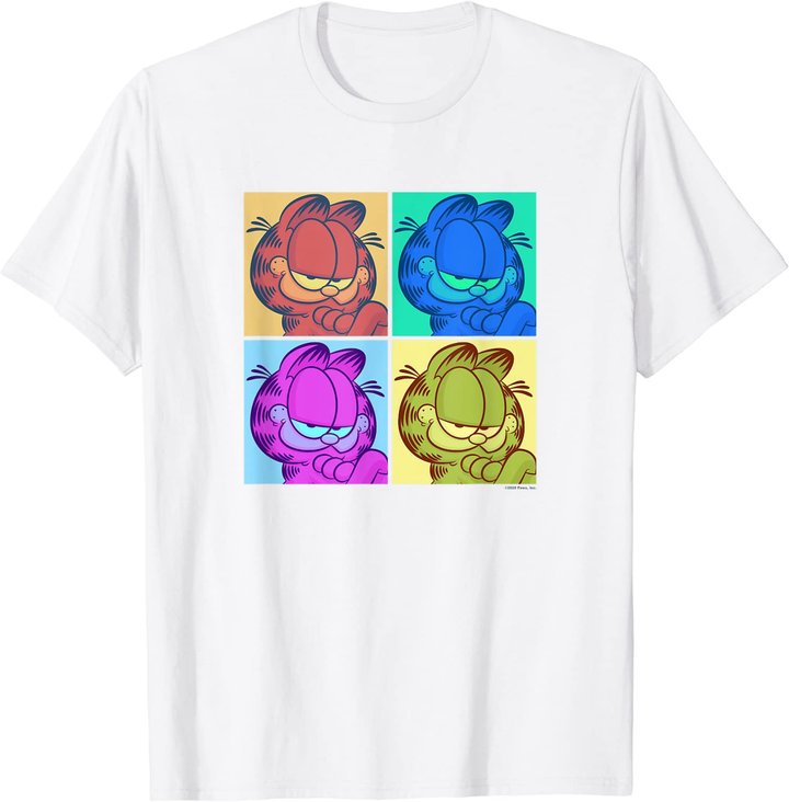 Garfield Pop Color 4 Grid T-Shirt